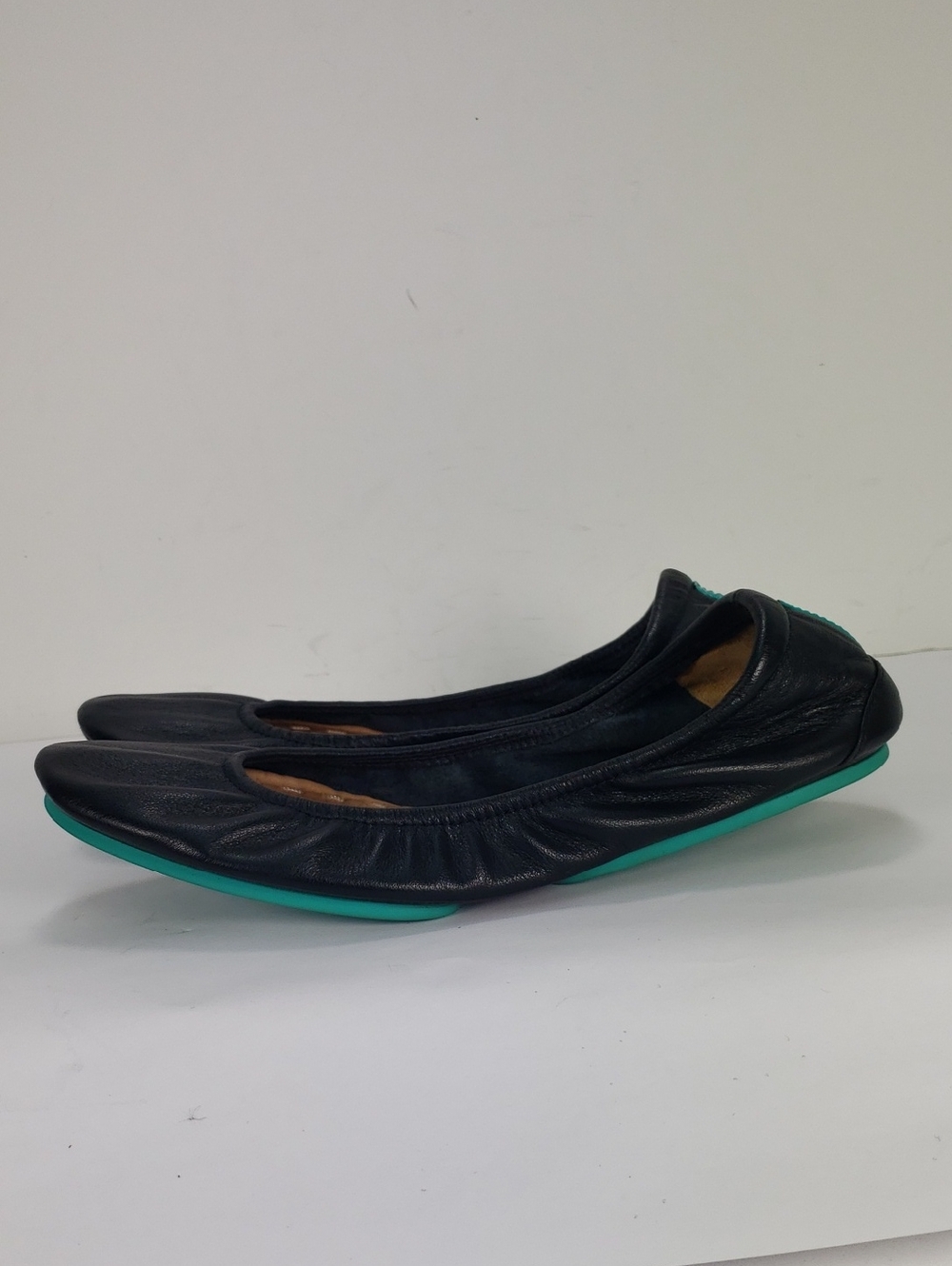 TIEKS BY GAVRIELI BLACK NAPPA LEATHER FOLDABLE BALLET FLATS SHOES WOMEN'S 9 - Picture 4 of 16